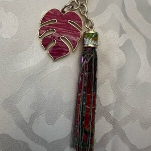 Brahmin Palm Leaf Charm/Tassel in Utopia Like New without Tags